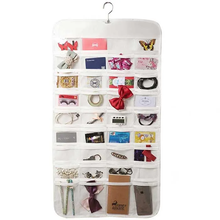 Occasione Imperdibile Organizzatore Organizer Di Gioielli da Appendere Doppio Lato 72 Tasche Jewellery