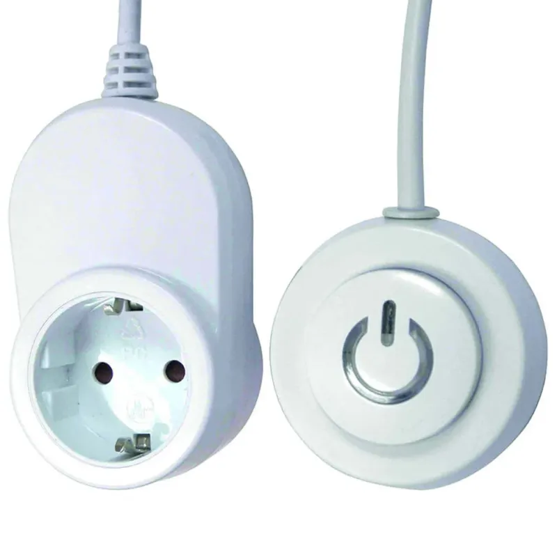 Adattatore Presa Elettrica Schuko con Interruttore Pedale Magnetico Luminoso Non Perdere