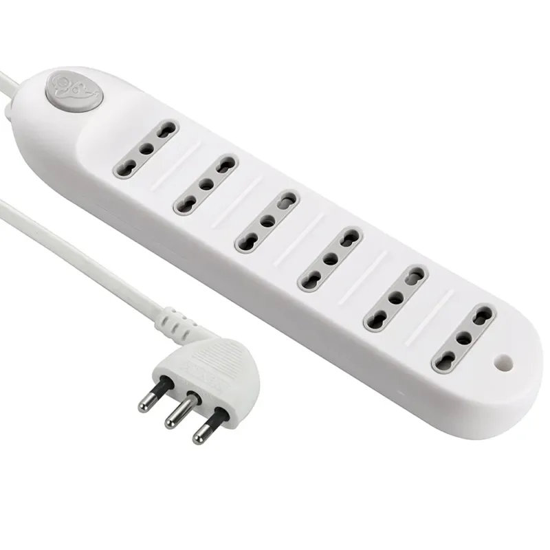 Occasione Multipresa Ciabatta Eelettrica 6 Posti Prese Bivalenti con Interruttore Bianco