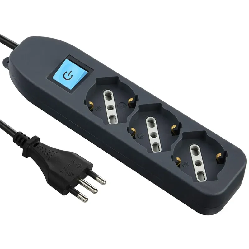 Pagamento Sicuro Multipresa Ciabatta Scarpetta Eelettrica Scarpetta 4 Prese Schuko 10/16A Nero