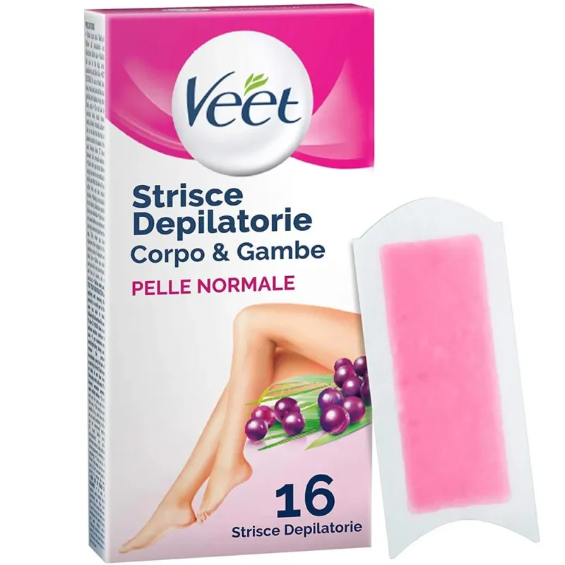 Ordina Subito Veet Strisce Depilatorie Corpo Ceretta Gambe Braccia Ascelle Confezione 16pz