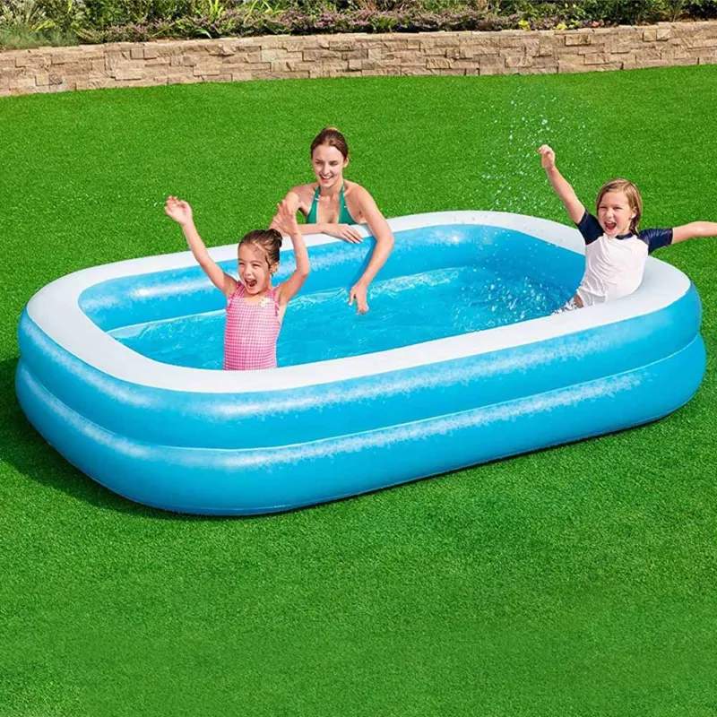 Non Perdere Piscina Gonfiabile Fuoriterra Family 2 Anelli Rettangolare 262x175x51cm Giardino