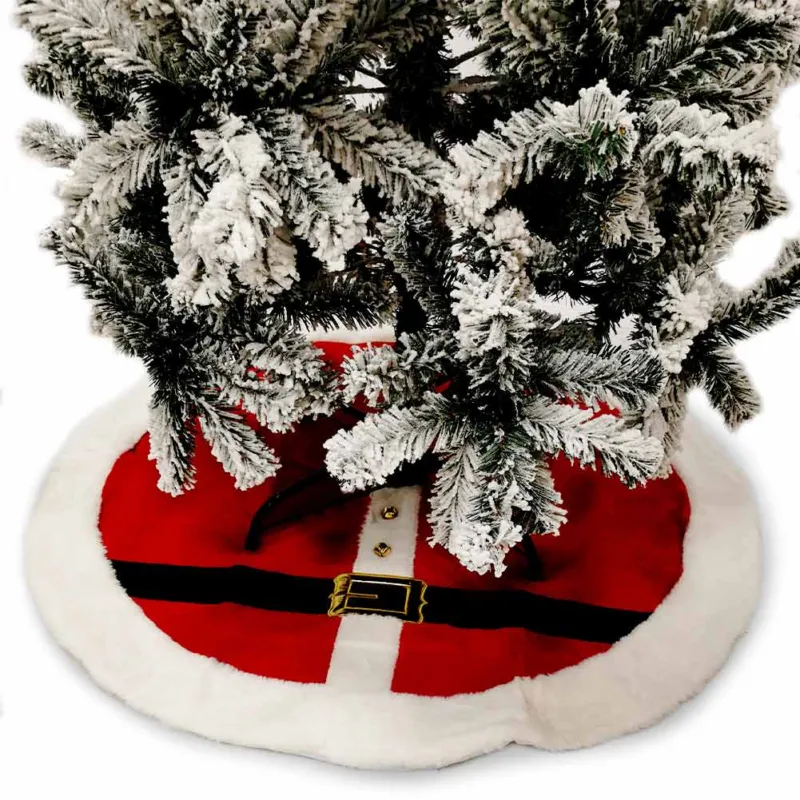 Ordina Subito Tappeto Gonna Copertura Base Albero di Natale Natalizio Rosso e Bianco 100 cm