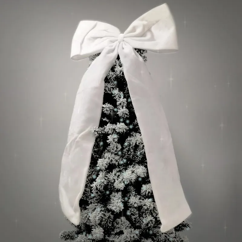 Fiocco Natalizio Puntale Fuoriporta per Porta Natale Decorazione Colore Bianco Ordina Subito