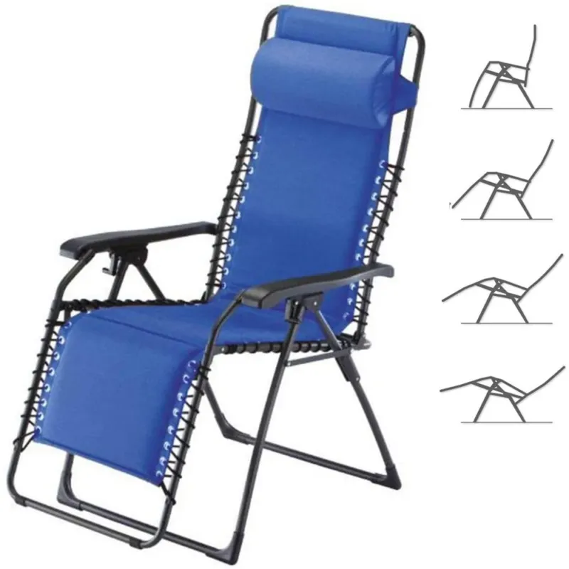 Ultimissimo Modello Sedia Giardino Poltrona Pieghevole Gravita Zero Alluminio Tessuto Imbottito Blu