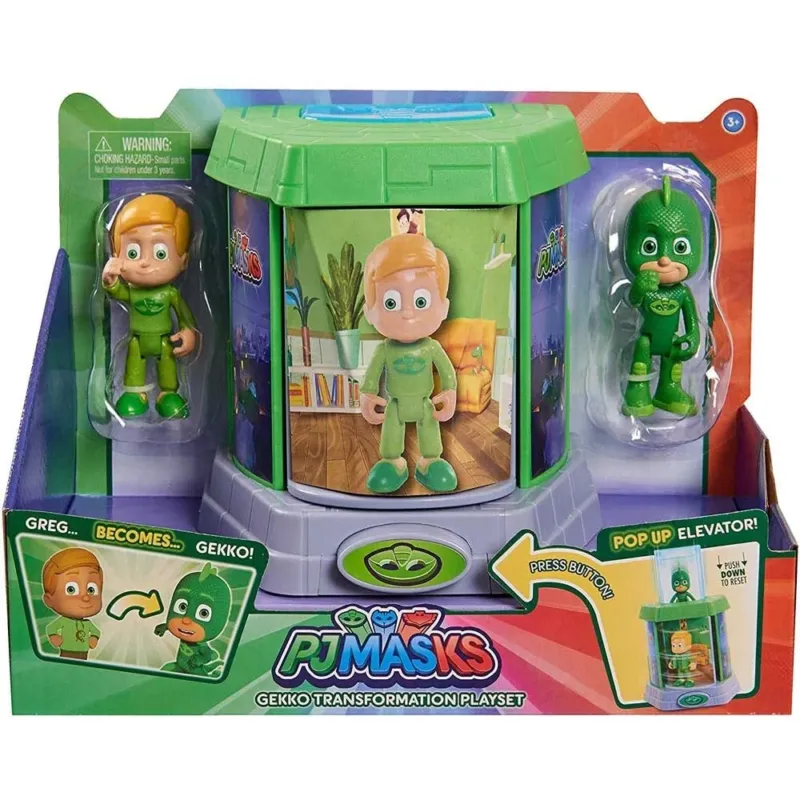 Ultimissimo Modello PJ Mask Super Pigiamini Camera Segreta Personaggio Trasformabile Greg in Geko