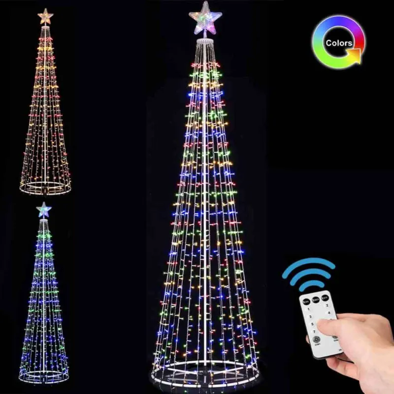 Albero Natale Luminoso Colore RGB Multicolor 753 LED 280cm Decorazione Esterno A Buon Prezzo