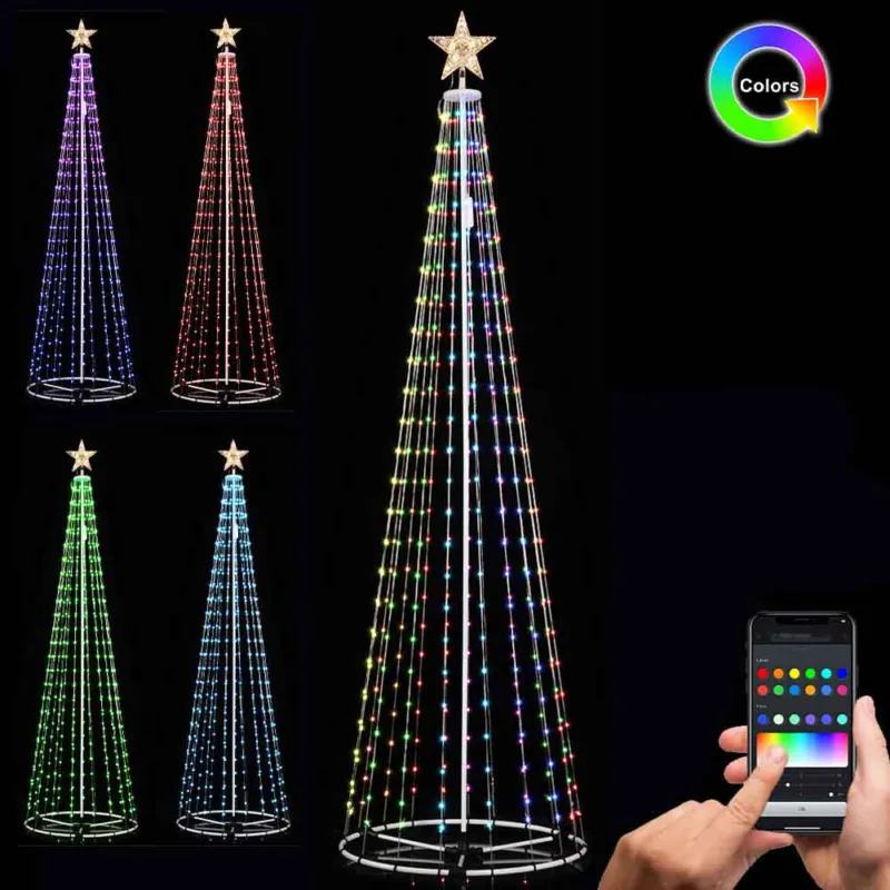 Albero Natale Luminoso 280 cm Smart Control con APP 432 LED Luci per Esterno Nuova Collezione