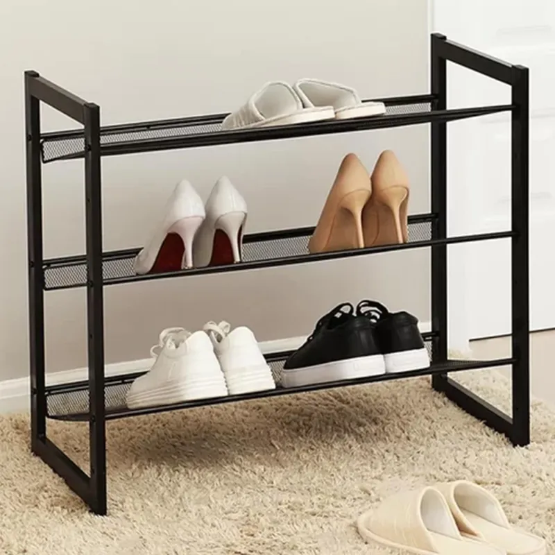 Scarpiera Scaffale Ingresso Casa Multiuso 3 Ripiani Metallo Impilabile 74x31x63 Must-Have
