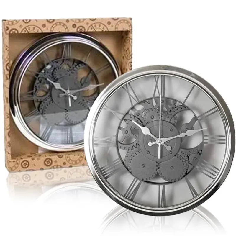 Orologio da Parete 30 CM Numeri Romani Stile Classico a Batterie Colore Argento Esclusivo