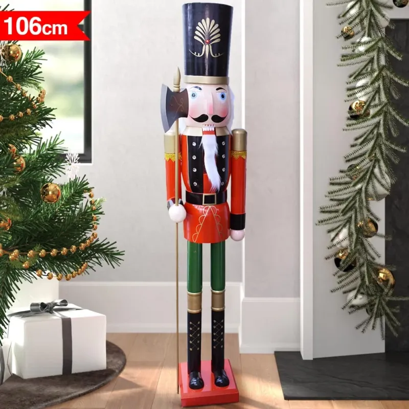 Sconto Soldato Schiaccianoci di Natale in Legno Altezza 106 cm Decorazioni Natalizie