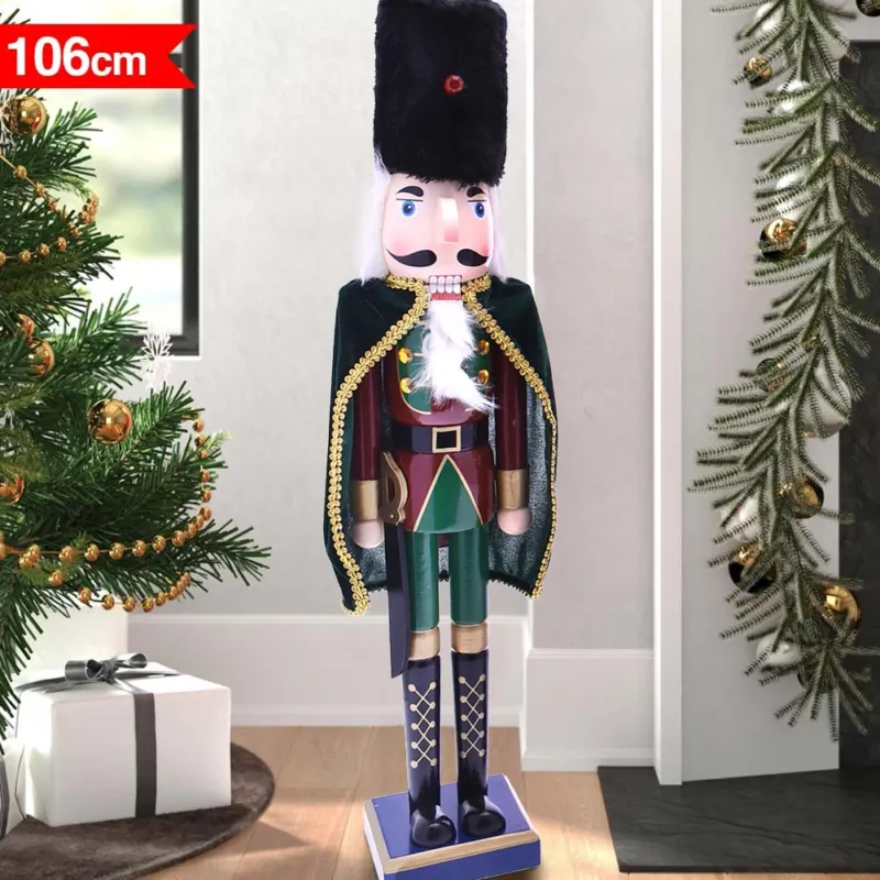 Vendita Finale Soldato Schiaccianoci di Natale in Legno Altezza 106 cm Decorazioni Natalizie