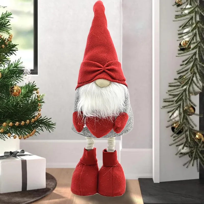 Miglior Prezzo Gnomo Folletto Babbo Natale con Cuore Colore Rosso Decorazione Natalizia 95 cm