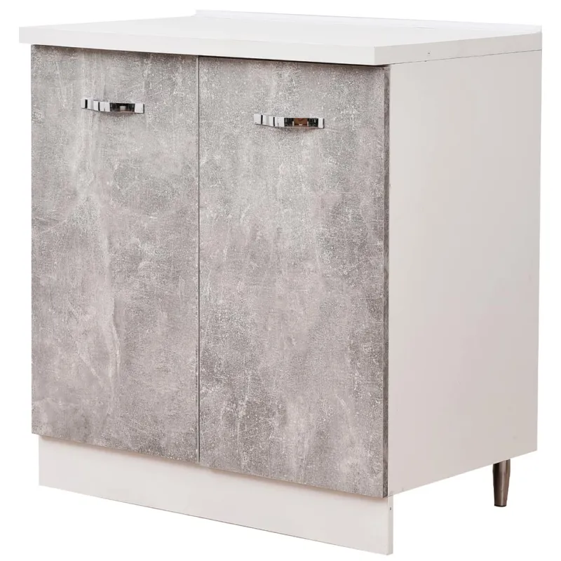 Mobile Base per Cucina Componibile Colore Grigio Cemento con 2 Ante 2 Scomparti Spedito Oggi