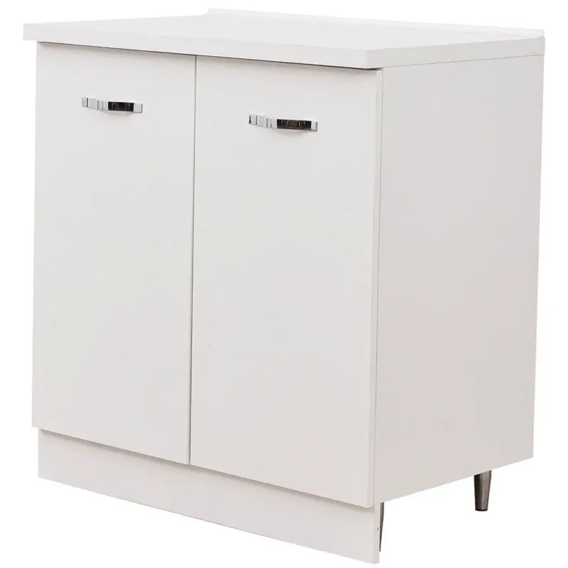 Mobile Base per Cucina Componibile Minimal Colore Bianco con 2 Ante 2 Scomparti Solo Oggi