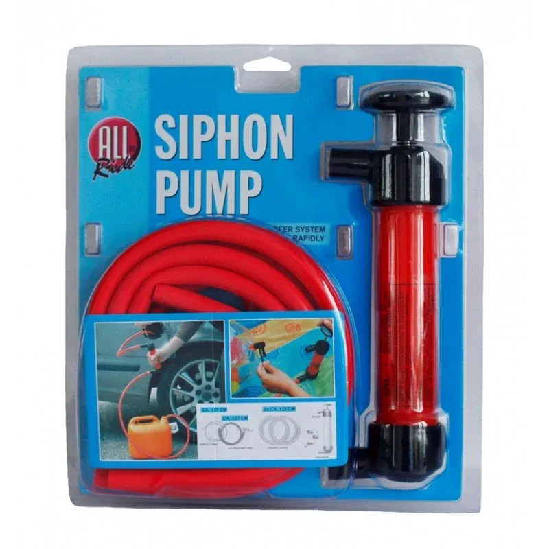 Acquista Ora Pompa A Sifone Aspira Liquidi Con 4 Tubi Flessibili Travaso Aspirazione Benzina