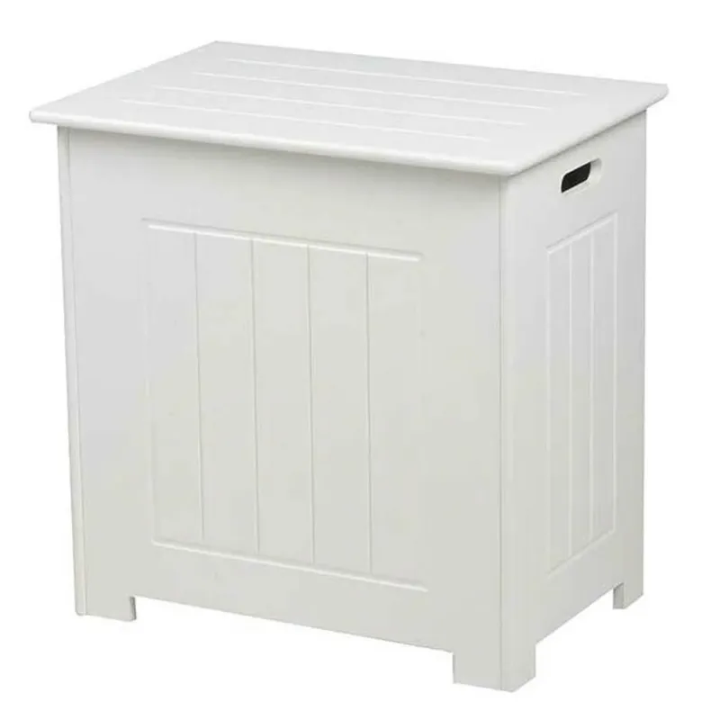 Soddisfatti O Rimborsati Cesto Porta Biancheria Legno Panca Contenitore Portabiancheria 51x35x51cm Bianco