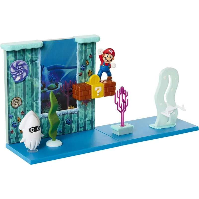 Super Mario Bros Underwater Playset Gioco con Action Figures da 6 cm Idea Regalo Ultima Occasione