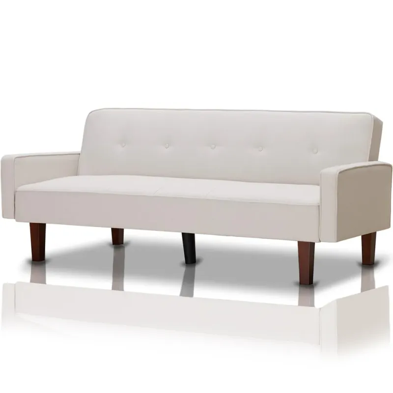 Promozione Divano Letto Clik Clak a 3 Posti con Schienale Reclinabile Convertibile Bianco