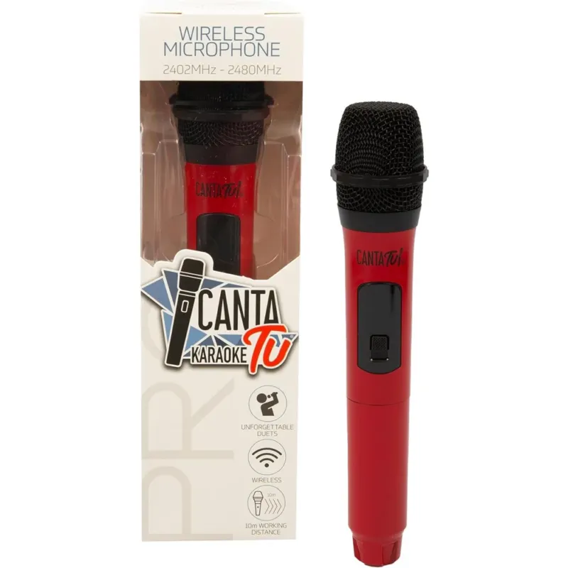 Microfono Wireless per Canta Tu Karaoke PRO Colore Rosso Perfetto per i Duetti Sconto