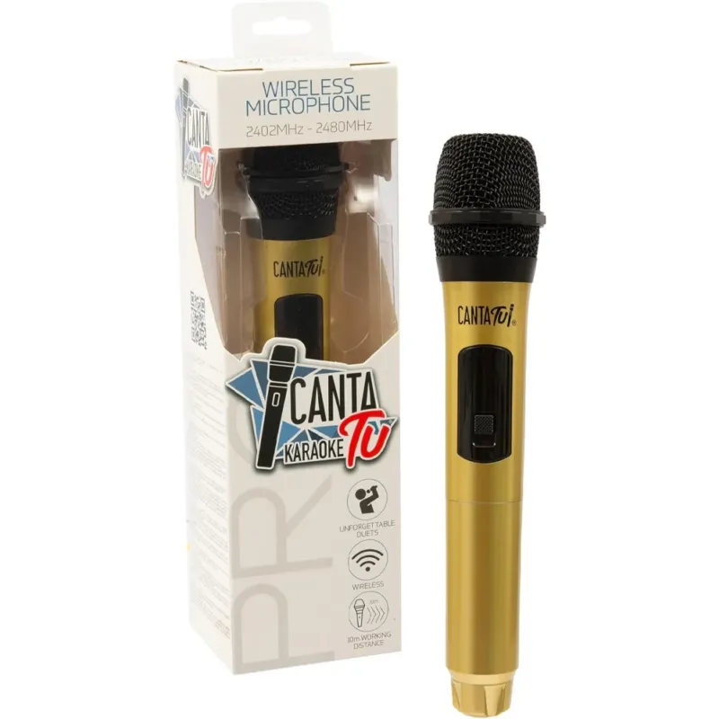 Offerta Limitata Microfono Wireless per Canta Tu Karaoke PRO Colore Oro Perfetto per i Duetti