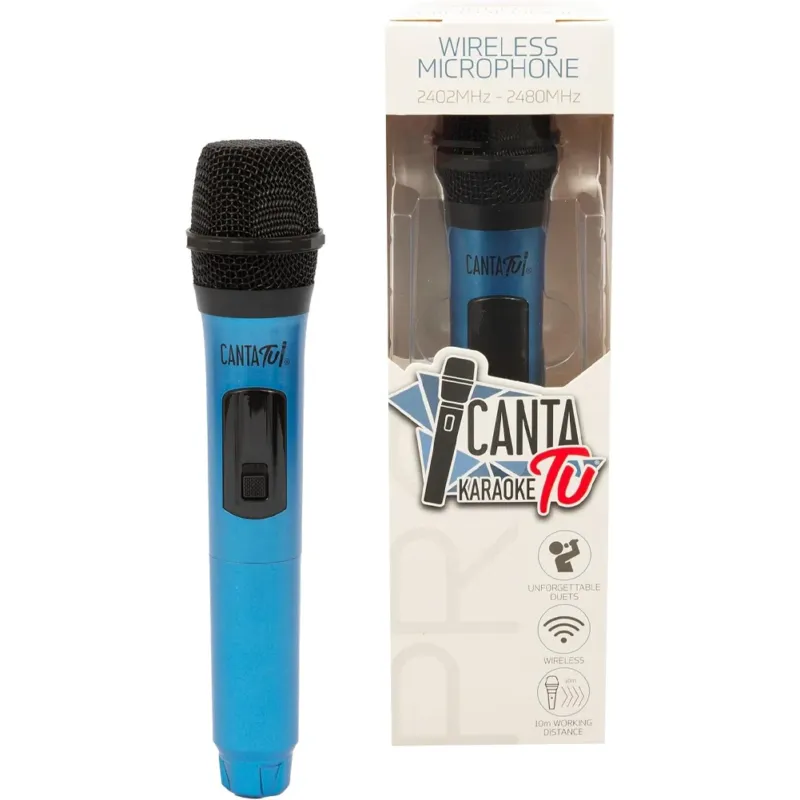 Ordina Subito Microfono Wireless per Canta Tu Karaoke PRO Colore Blu Perfetto per i Duetti
