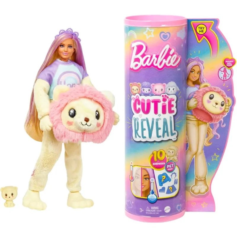 Consegna Rapida Barbie Cutie Reveal Serie Pigiamini Bambola con Costume da Leone 10 Sorprese 3+