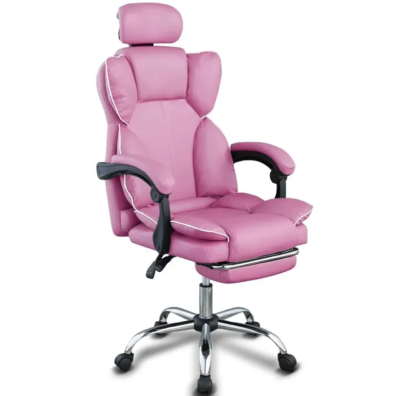 Sedia Gaming da Ufficio e Cameretta Rosa Poltrona da Scrivania con Poggiapiedi Promozione Esclusiva