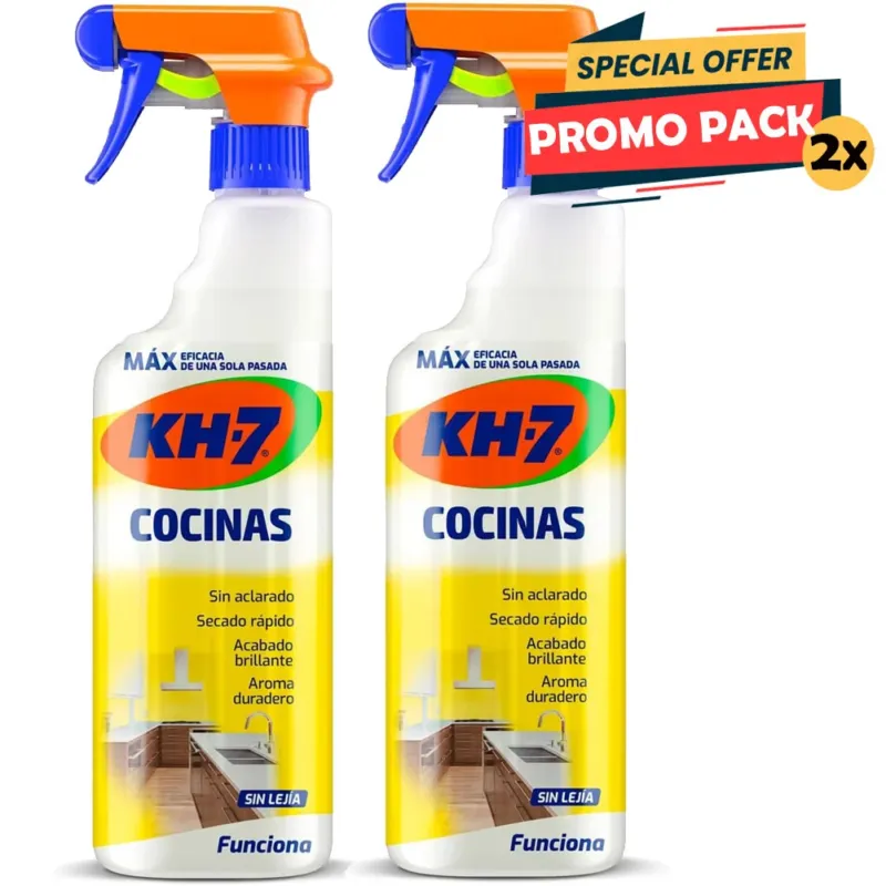 2 x 750 ml KH-7 Detersivo Multiuso Sgrassante Disinfettante Spray per Cucina Non Perdere