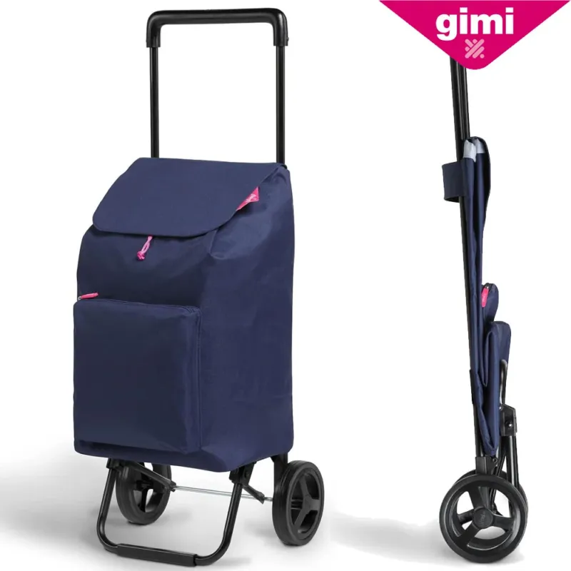 Gimi ARGO Carrello Portaspesa Porta Spesa Oggetti Bottiglie Con 2 Ruote Blu Ultime Pezzi