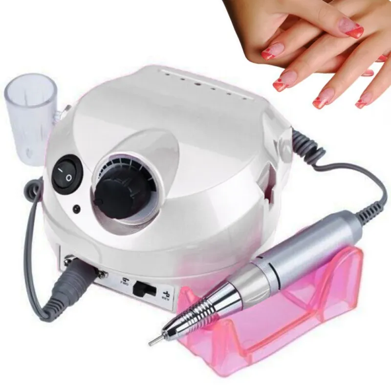 Set Fresa per Unghie Bianco Manicure Pedicure 25000 Giri Regolabile e Pedaliera Promozione