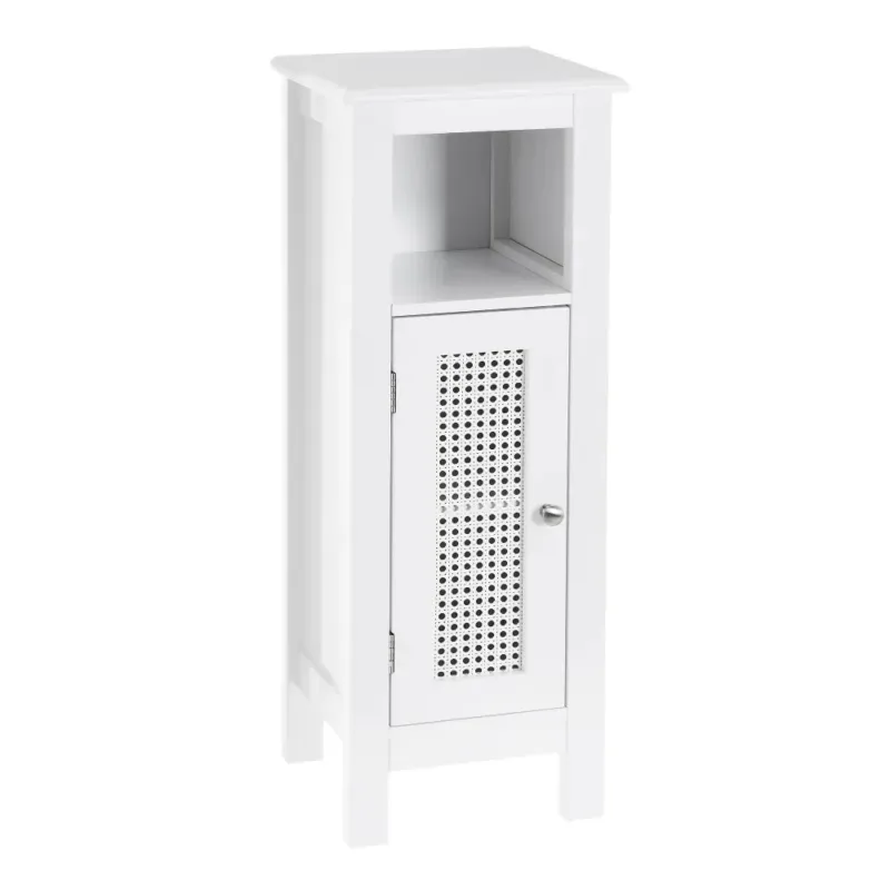 Mobile da bagno a 1 Anta con Griglia Armadio in Legno Colore Bianco 30x28x80H cm Consegna Rapida