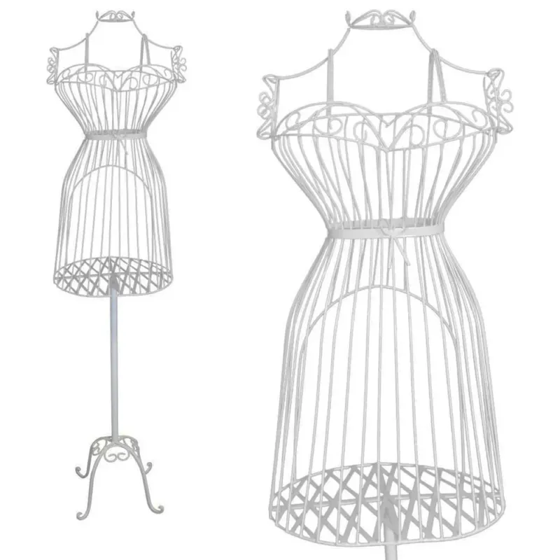 Manichino Sartoriale In Metallo Busto Donna da Sarto con Scomparto Appendiabiti Stile Vintage Altezza 155cm Reso Gratuito