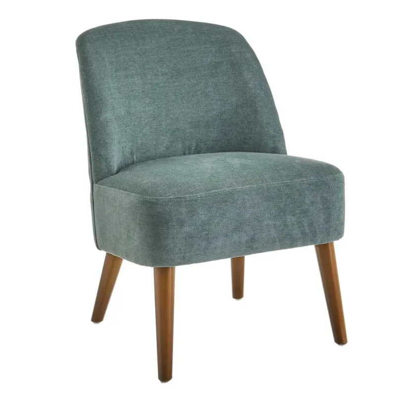 Economico Poltrona Relax in Legno e Tessuto Colore Verde Acqua Mod. Petty 52x58x71H cm