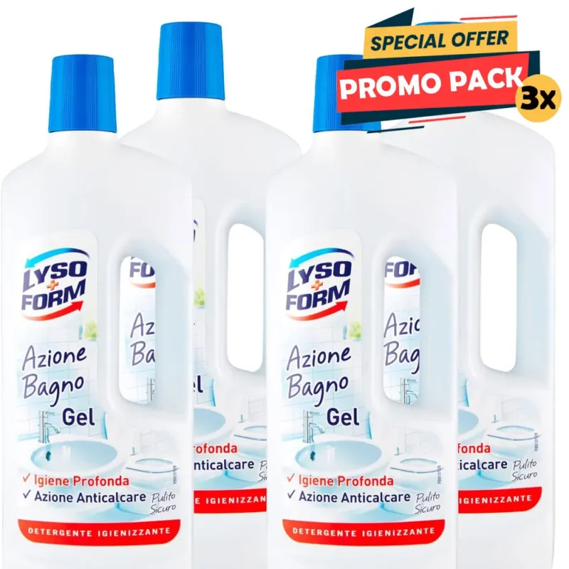 Ultime Pezzi 4 x 750 ml Lysoform Azione Bagno Gel Detergente Igienizzante Anticalcare