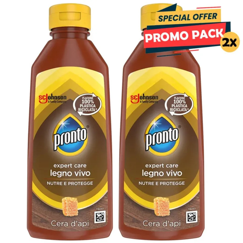Pronto Ravviva legno Vivo Nutre e Protegge con Cera d‘Api 2 Bottiglie 2 x 200 ml A Buon Prezzo