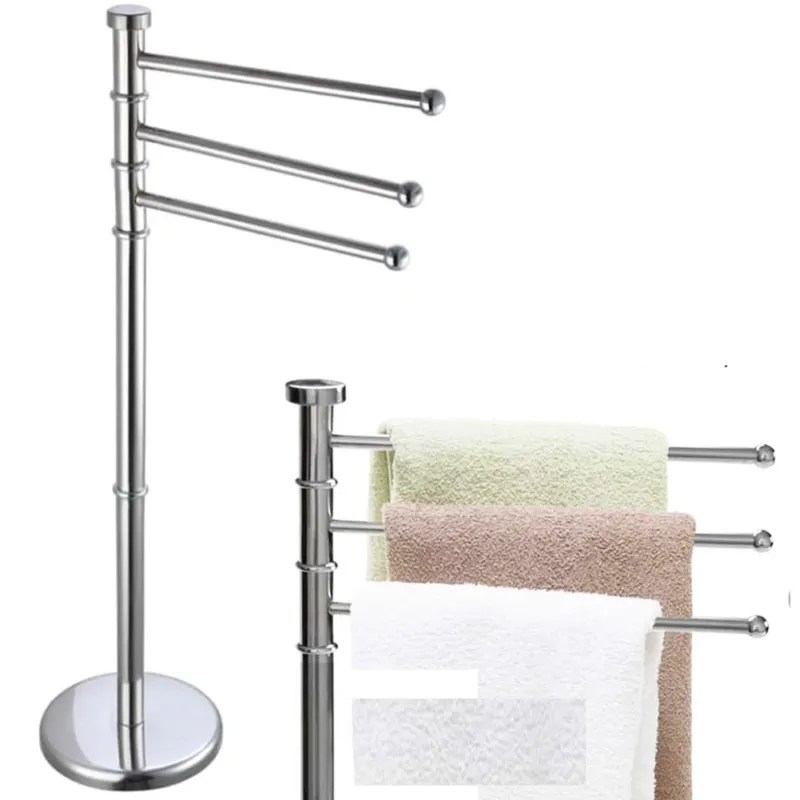 Piantana Portasciugamani Milano da bagno 3 Bracci in Metallo Cromato 22x31x85 cm A Buon Prezzo