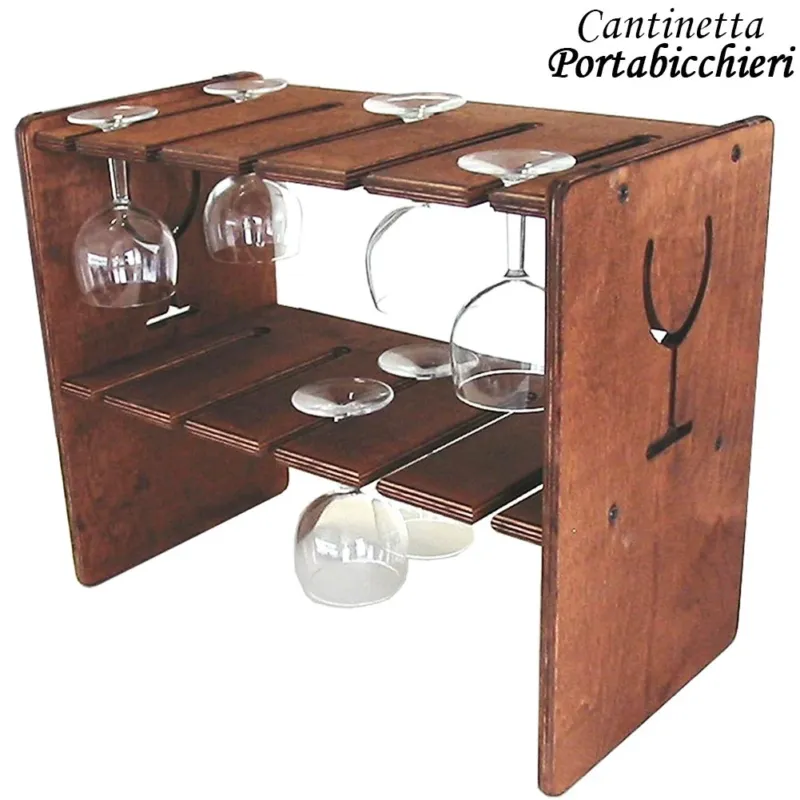 Acquista Ora Cantinetta Porta Bicchieri Reggibicchieri In Legno Scuro 45 x 25 x 37 cm