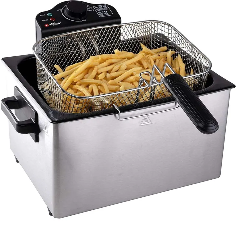 Prezzo Scontato Friggitrice Elettrica Professionale Acciaio Inox 3 Cestelli 2000W 5 litri Alpina