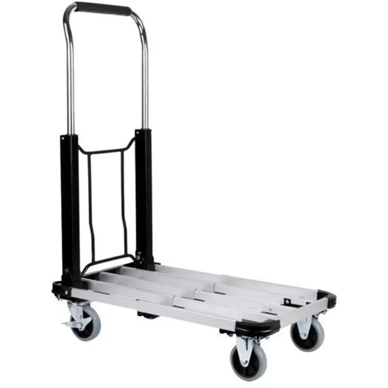 Consegna Rapida Carrello Portapacchi Pieghevole Portatutto 4 Ruote a Pianale Portata 150Kg