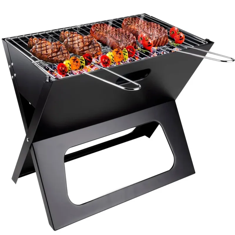 Barbecue Bistecchiera Pieghevole Portatile Richiudibile 46x28x36 BBQ Griglia Popolare