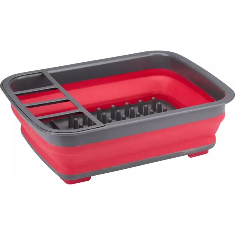 Vendita Finale Scolapiatti Pieghevole in Silicone con Scomparto per Posate 36x31x12cm