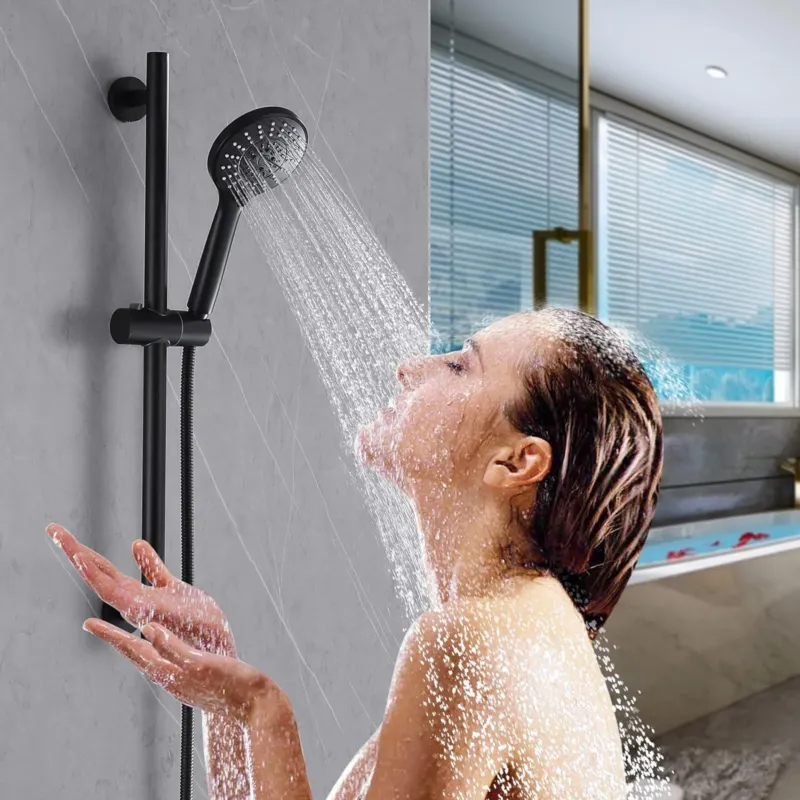 Compra Online Asta Saliscendi da Bagno con Doccetta a 3 Funzioni Colore Nero con Tubo 150 cm