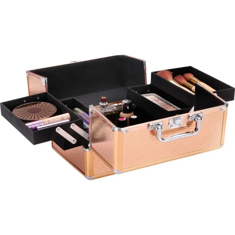 Valigia Case Cometico Portatrucchi Valigetta Make UP Alluminio 27.5x20.5x20.5cm Scelto Dai Clienti