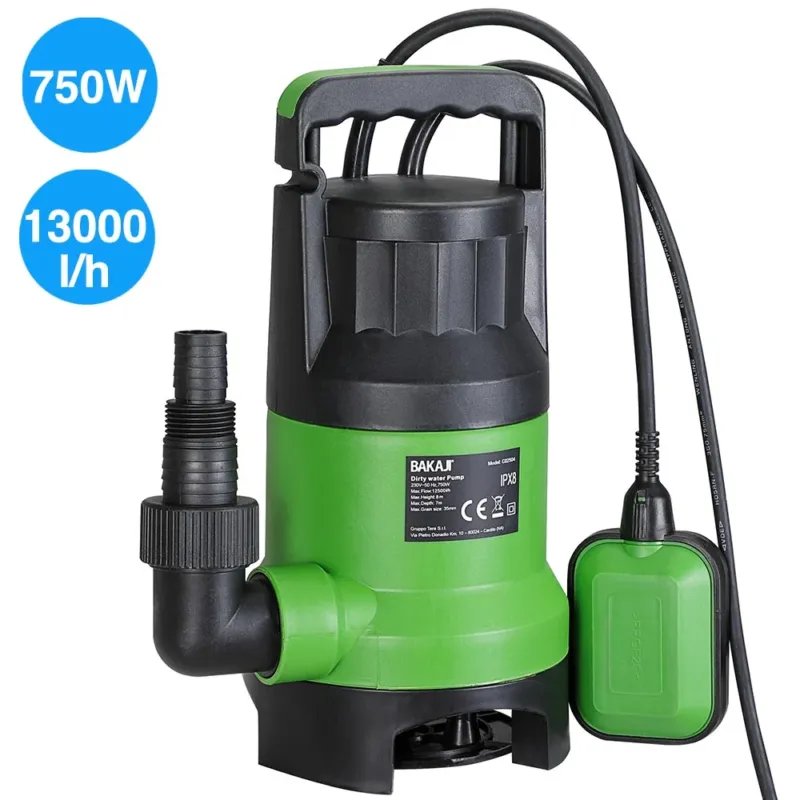 Nuovo Arrivo Pompa Immersione Elettropompa Sommersa Acque Scure Sporche Chiare 750W 13000L/h