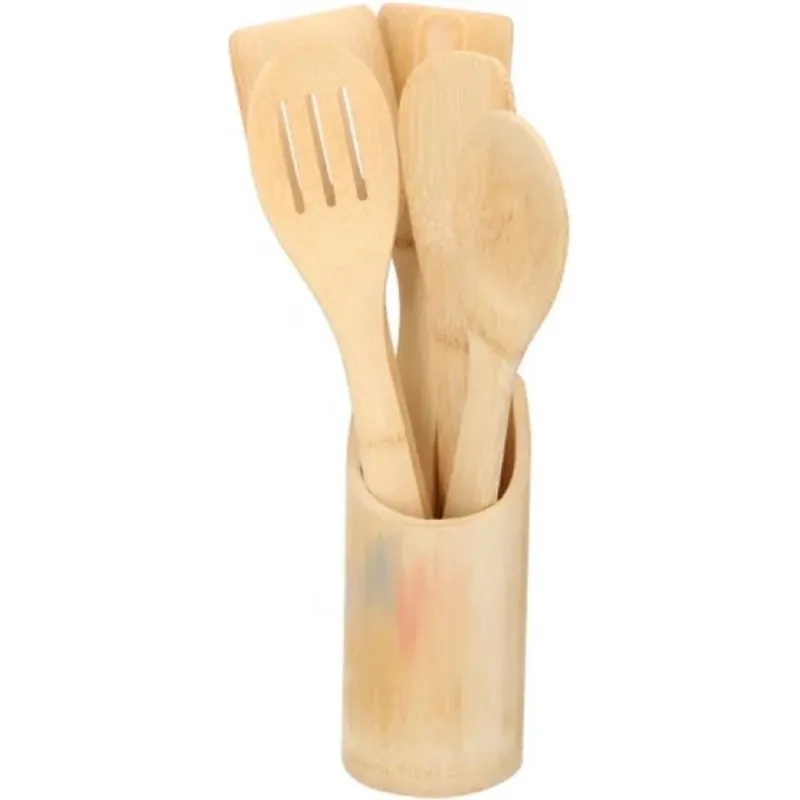 Portamestoli da Cucina in Bambù Poggiamestoli Porta Utensili 2 Spatole e Cucchiai Occasione