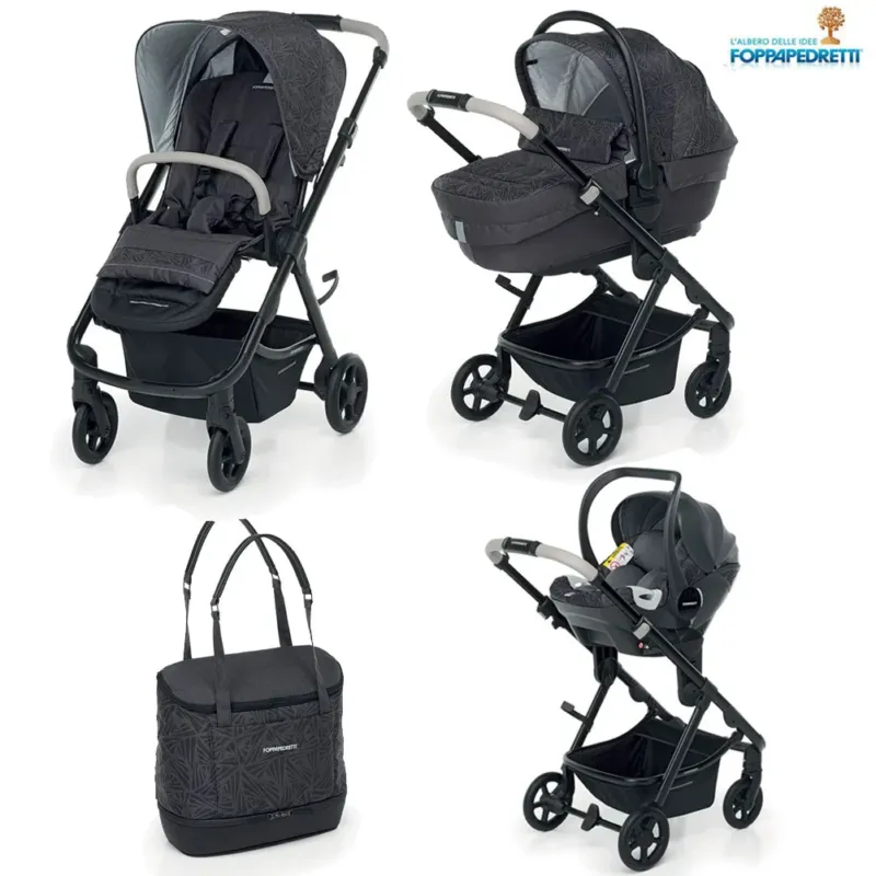 Ultimissimo Modello Trio Foppapedretti Eureka Smart Passeggino Navicella Seggiolino Auto Next Black