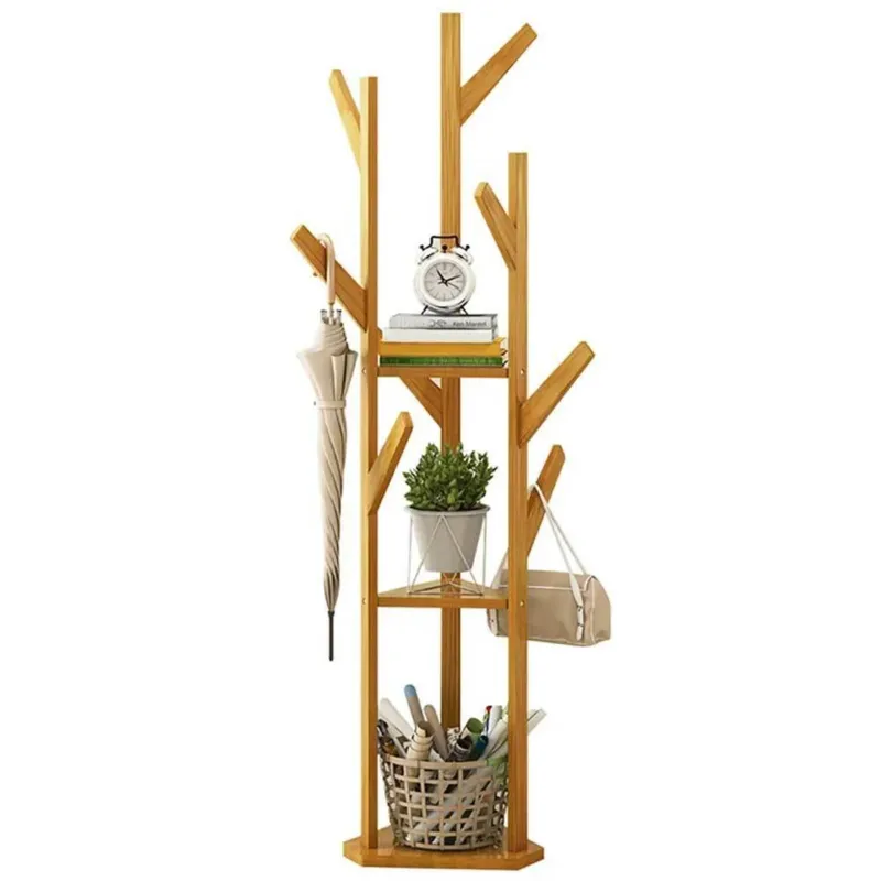 Appendiabiti Attaccapanni Piantana Legno 10 Ganci Appendi Abiti Mensole Beige Subito Disponibile