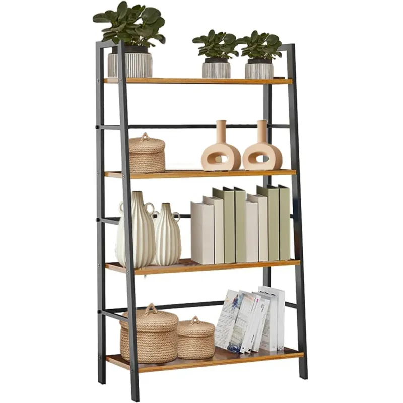 Scaffale 4 Livelli Industrial Libreria Unità di Mensole Multiuso 34x63x117 cm Offerta Del Giorno