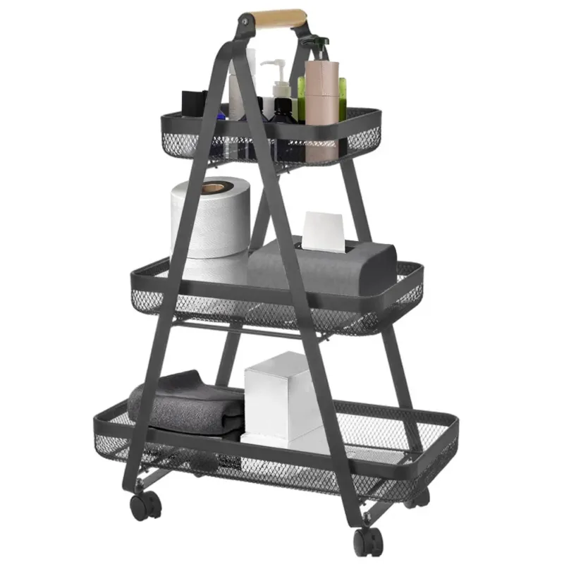 Carrello Estetista Multiuso con Ruote Carrellino Portaoggetti 3 Ripiani 57x31x83cm Ultime Pezzi